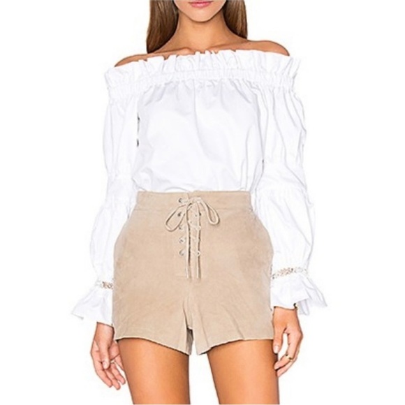 Rag & Bone Stone Suede Lace Up Leather Shorts women’s size 30 - Picture 3 of 9